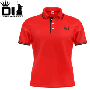 Camisa Polo Masculina Vermelha Dry Fit com Detalhe Preto
